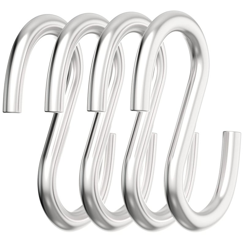 Axe Sickle 304 Stainless Steel 3 Inch S Hooks Heavy Duty Hanging Hook S Shaped Utility Hook for Hanging and Utility Use, Loads up to 550 lbs, 4 Pcs - Image 1